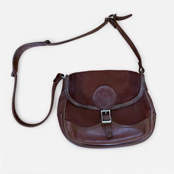 Duluth Pack Handbags - Duluth Pack Brown leather and canvas  crossbody bag with adjustable strap